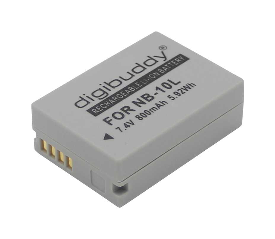 Grauer Kameraakku mit vier goldenen Kontakten an der Seite auf weißem Hintergrund