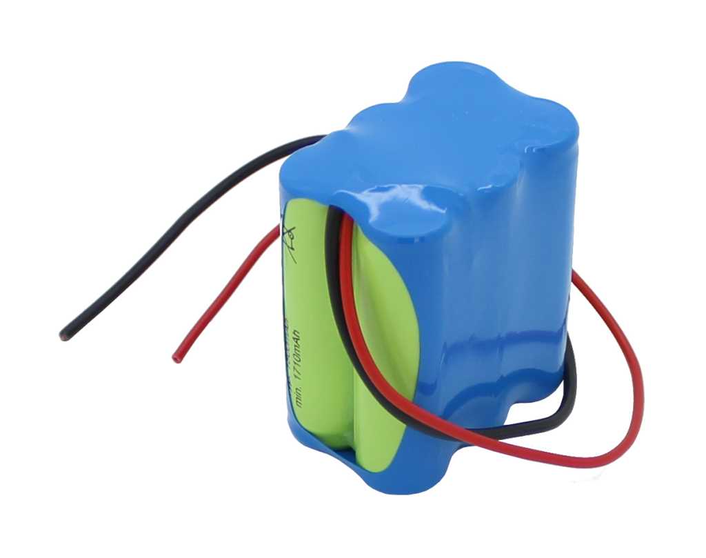 Bild von Notleuchtenakku NiMH 7,2V 1800mAh F2x3 Mignon AA mit 200mm Kabel einseitig