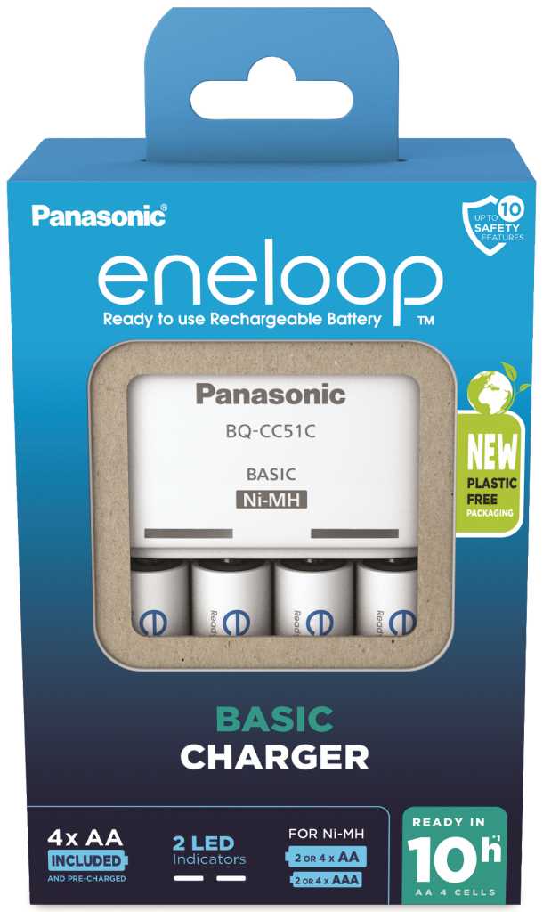 Bild von Panasonic eneloop Basic Charger BQ-CC51C inklusive 4x HR-3UTGB / BK-3MCDE