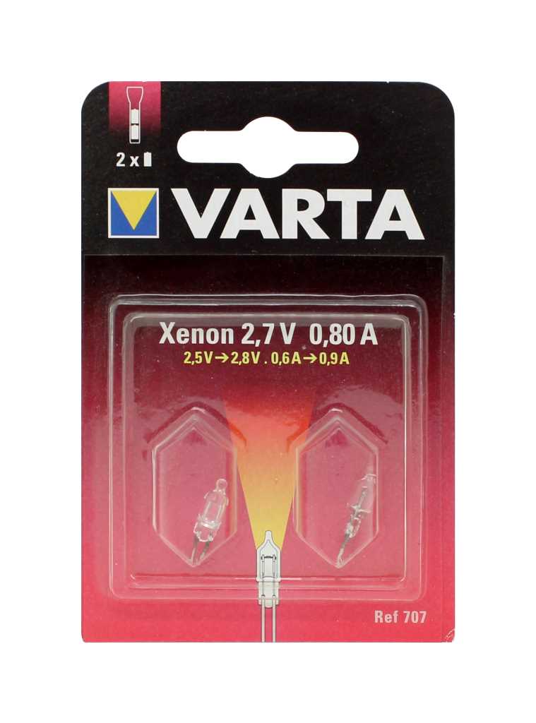 Bild von Varta 707 Xenon Bi-Pin 2,7V 0,5A 2er Blister