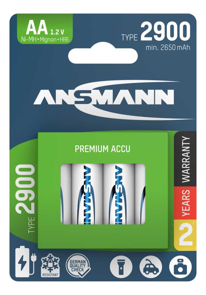 Bild von Ansmann NiMH-Akku Mignon 2650mAh 1312-0033 4er-Blister