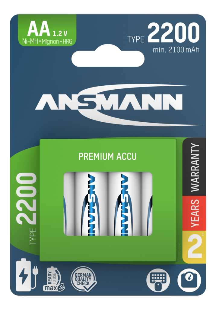 Bild von Ansmann NiMH-Akku Mignon 2100mAh 1312-0024 4er-Blister